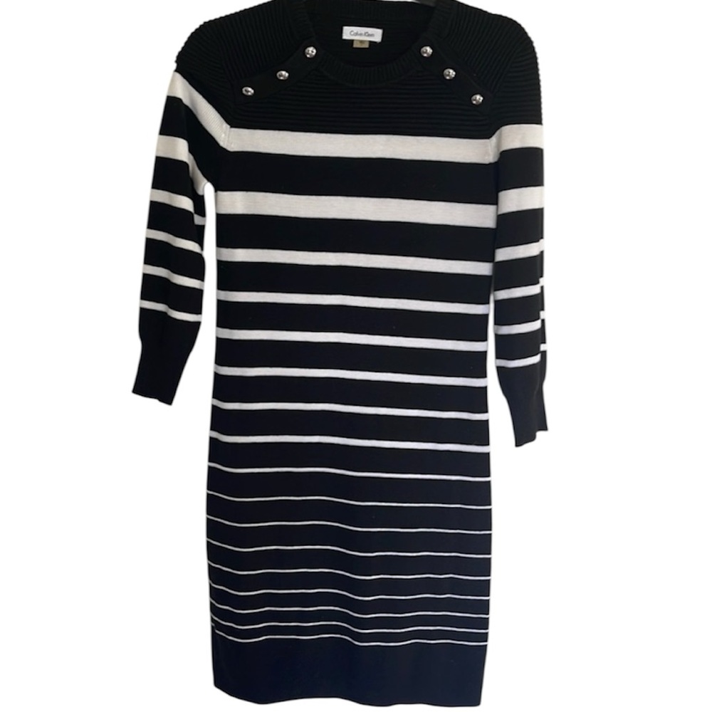 Calvin Klein Stripped sweater dress